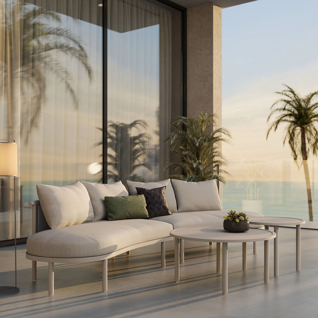 Ensemble de canapé modulaire d'extérieur 4 pièces en aluminium Porta