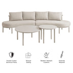 Ensemble de canapé modulaire d'extérieur 4 pièces en aluminium Porta