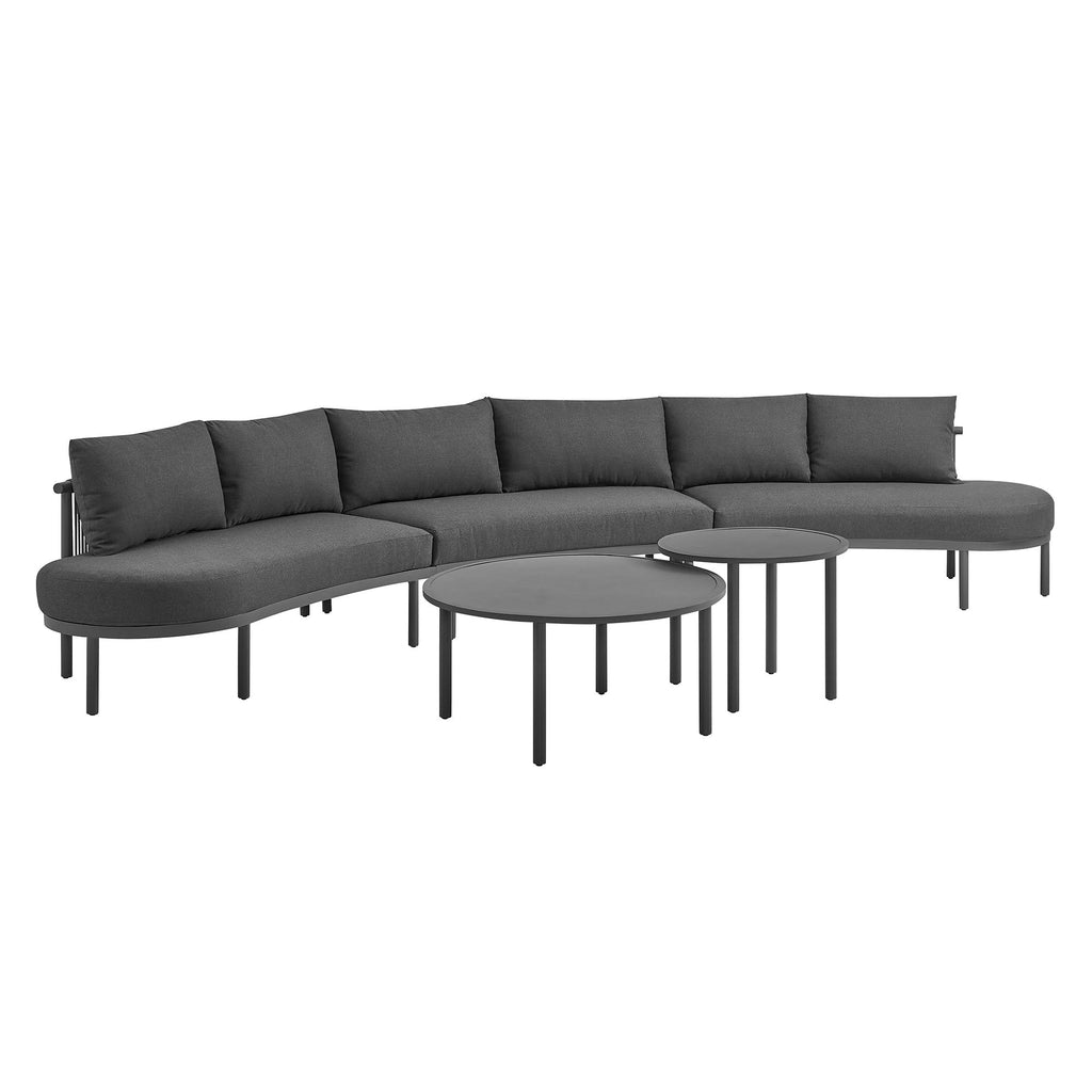 Canapé d'extérieur modulaire en aluminium 5 pièces Porta