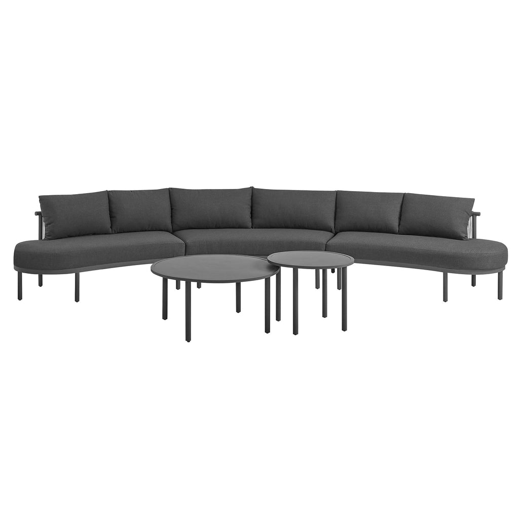 Canapé d'extérieur modulaire en aluminium 5 pièces Porta