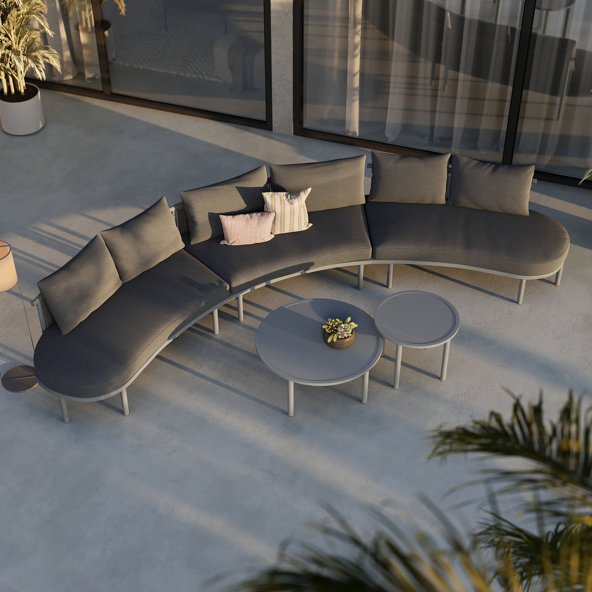 Canapé d'extérieur modulaire en aluminium 5 pièces Porta