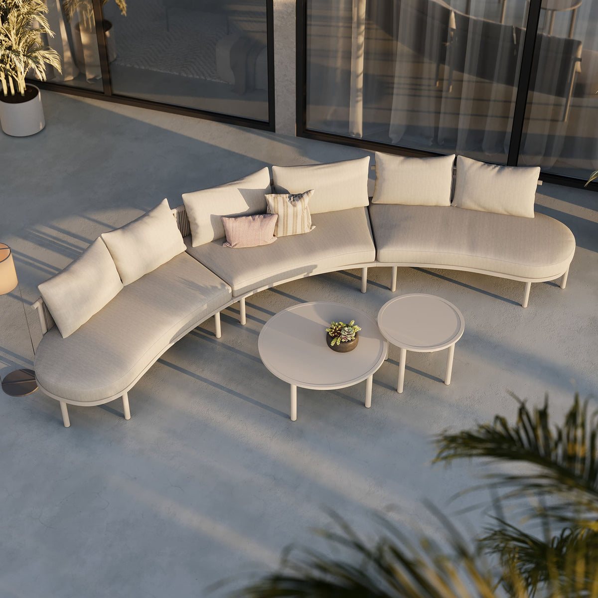 Canapé d'extérieur modulaire en aluminium 5 pièces Porta