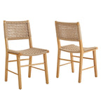 Lot de 2 chaises de salle à manger tressées Tindra