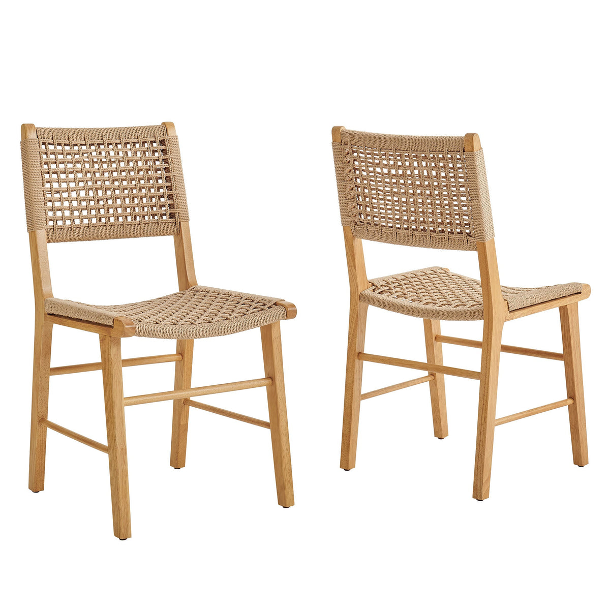 Lot de 2 chaises de salle à manger tressées Tindra