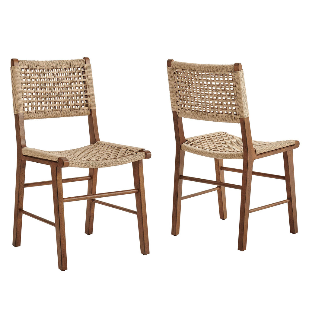 Lot de 2 chaises de salle à manger tressées Tindra
