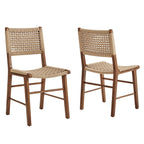 Lot de 2 chaises de salle à manger tressées Tindra