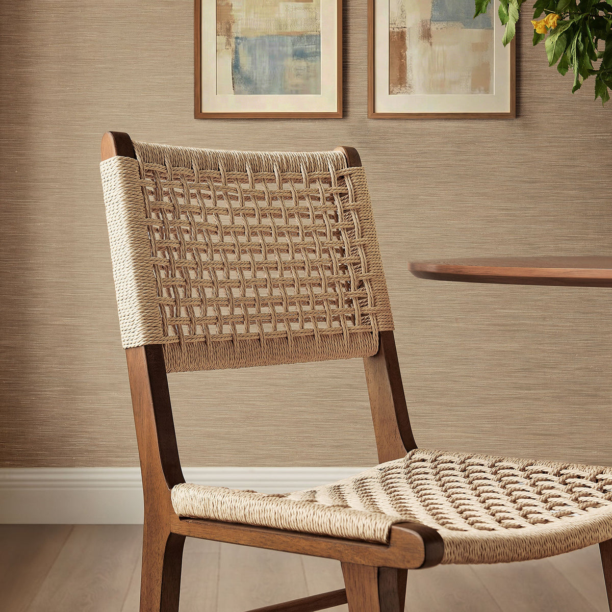 Lot de 2 chaises de salle à manger tressées Tindra