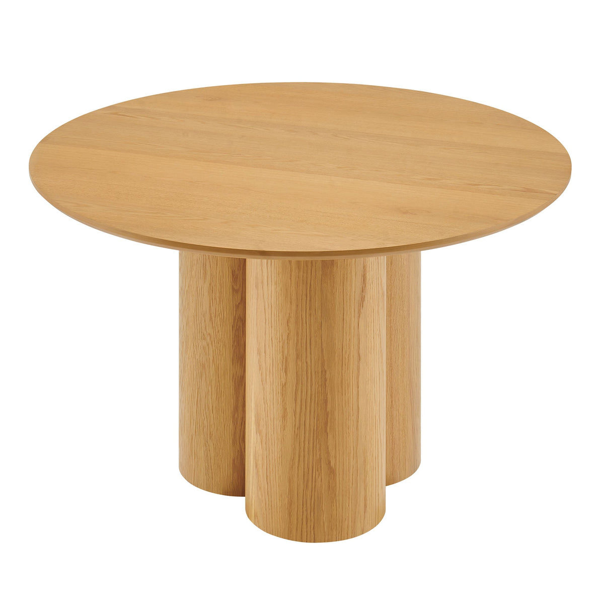 Table à manger ronde à piédestal Renwick 47 pouces en placage de chêne