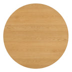 Table à manger ronde à piédestal Renwick 47 pouces en placage de chêne