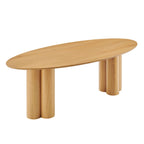Table de salle à manger ovale sur pied Renwick de 79 po en placage de chêne