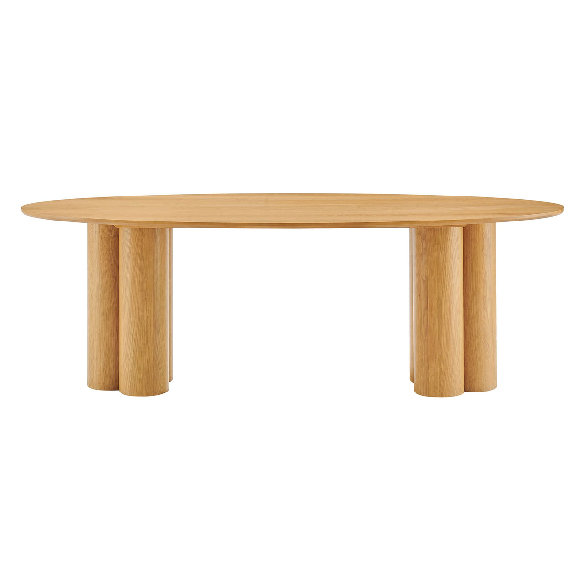 Table de salle à manger ovale sur pied Renwick de 79 po en placage de chêne