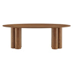 Table de salle à manger ovale sur pied Renwick de 79 po en placage de chêne