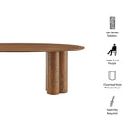 Table de salle à manger ovale sur pied Renwick de 79 po en placage de chêne