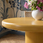 Table à manger ronde sur pied en bois peint Belmonte de 45 po