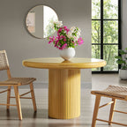 Table à manger ronde sur pied en bois peint Belmonte de 45 po