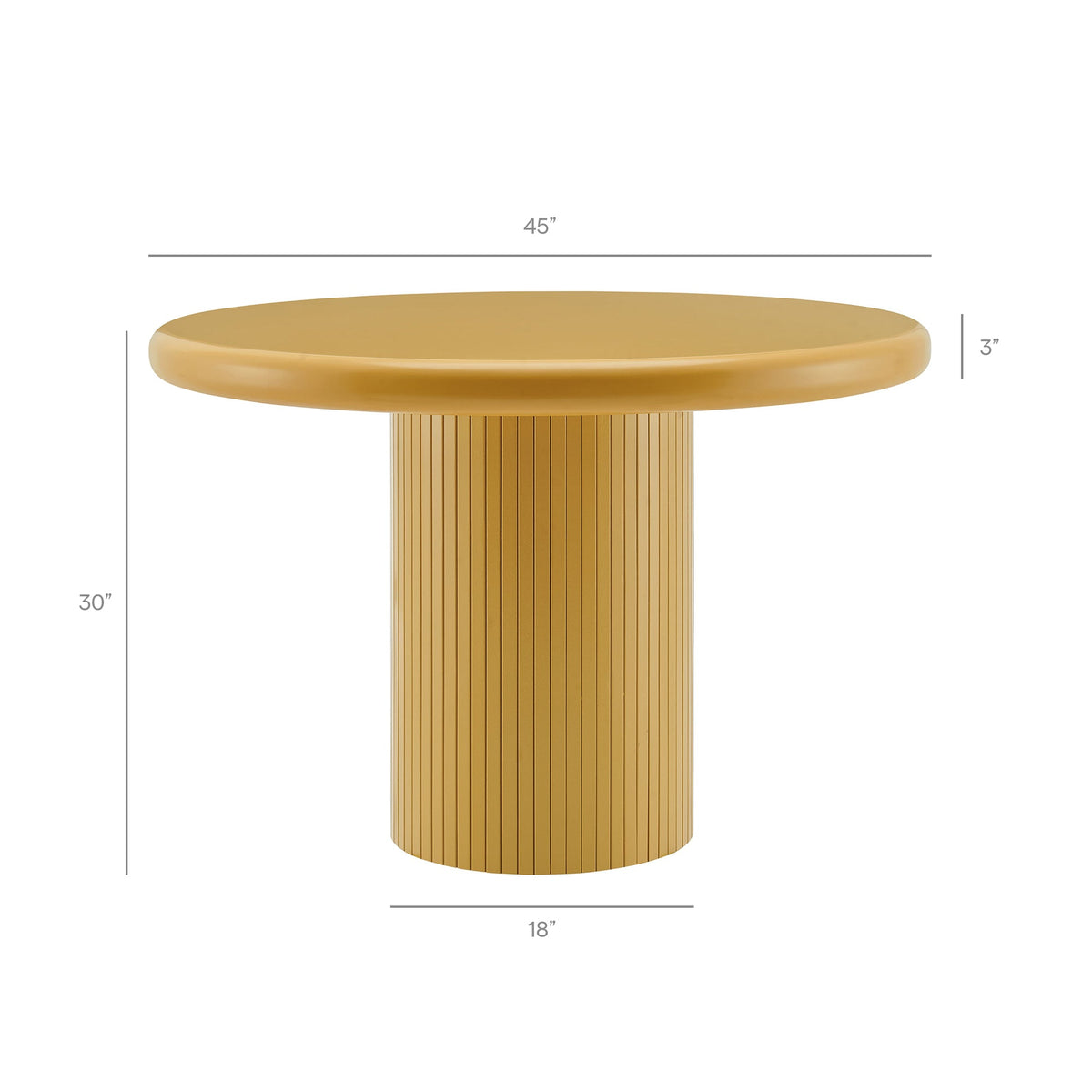 Table à manger ronde sur pied en bois peint Belmonte de 45 po