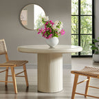 Table à manger ronde sur pied en bois peint Belmonte de 45 po