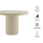 Table à manger ronde sur pied en bois peint Belmonte de 45 po