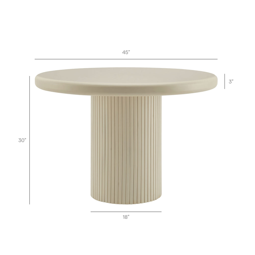 Table à manger ronde sur pied en bois peint Belmonte de 45 po