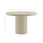 Table à manger ronde sur pied en bois peint Belmonte de 45 po