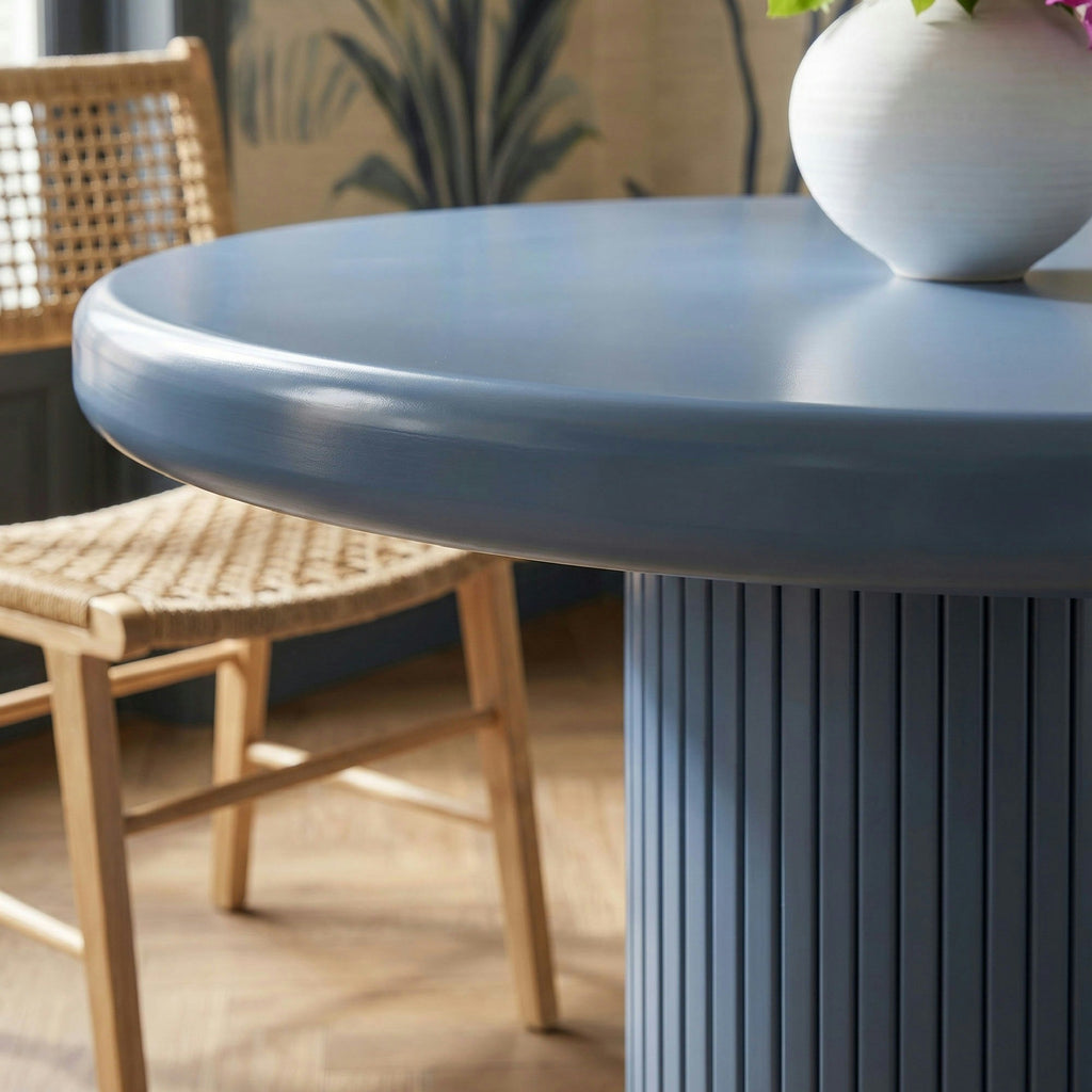 Table à manger ronde sur pied en bois peint Belmonte de 45 po