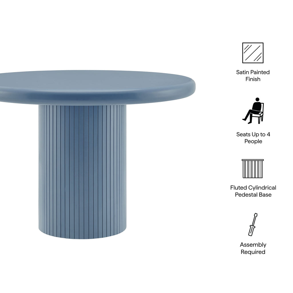 Table à manger ronde sur pied en bois peint Belmonte de 45 po