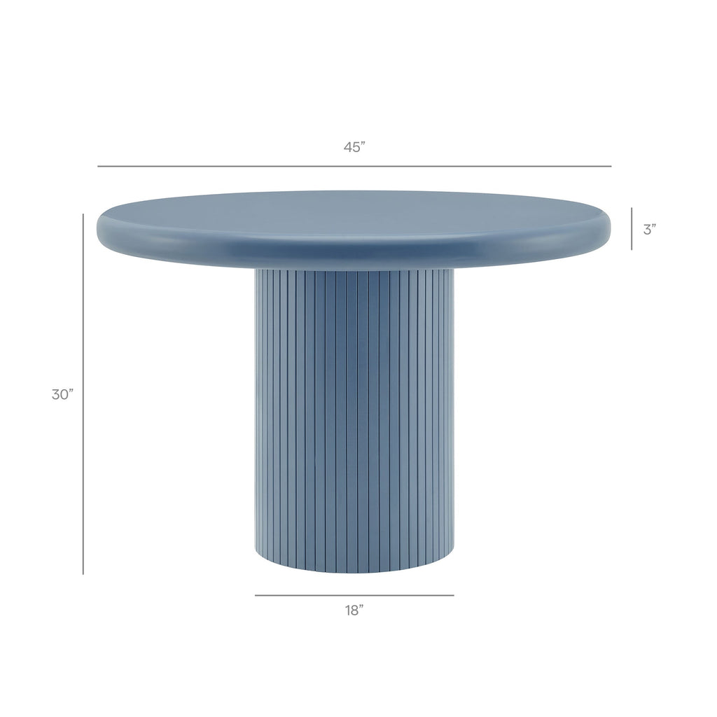 Table à manger ronde sur pied en bois peint Belmonte de 45 po