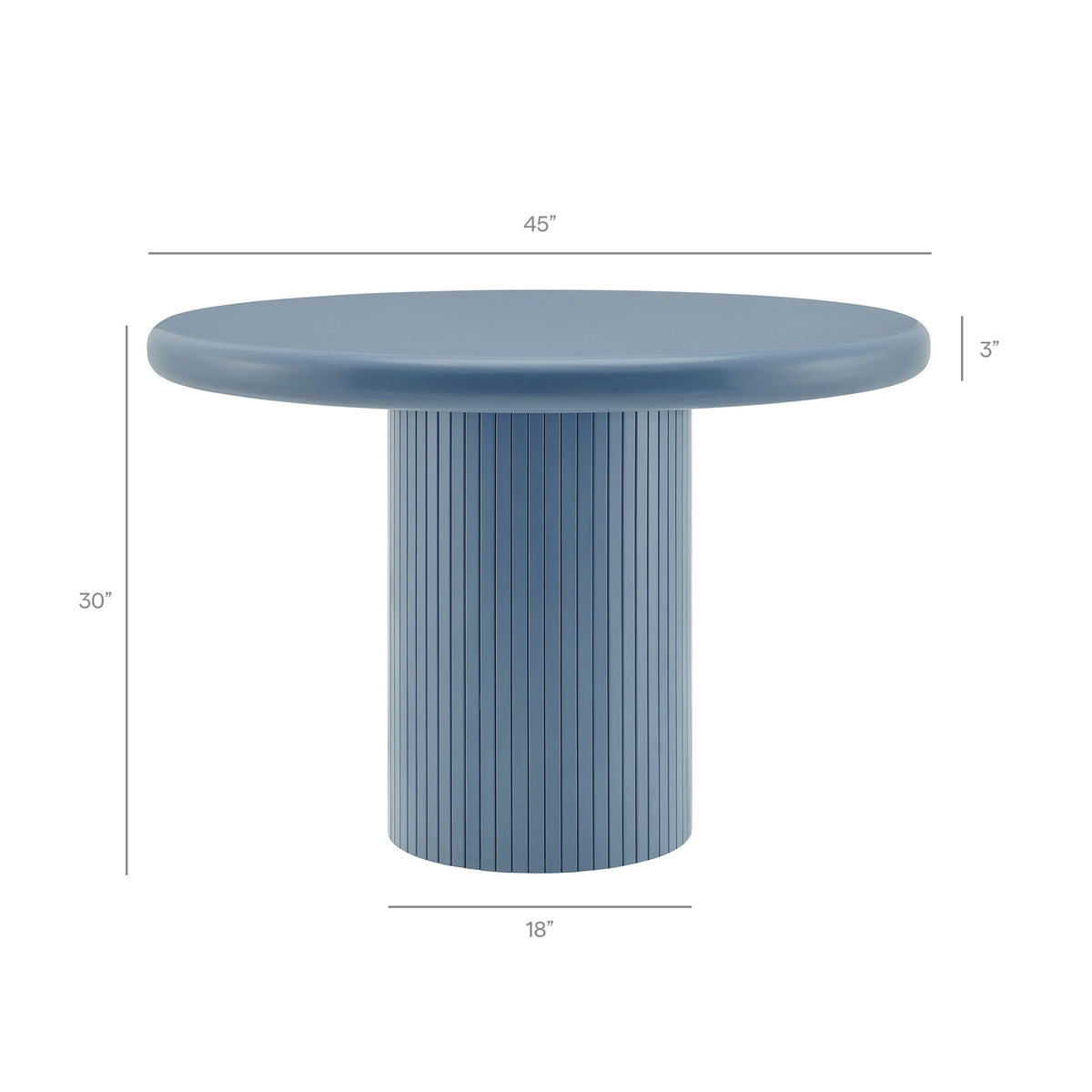 Table à manger ronde sur pied en bois peint Belmonte de 45 po