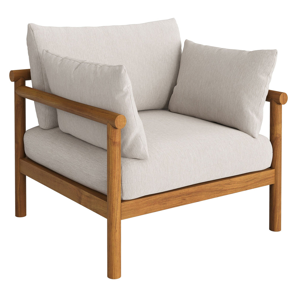 Fauteuil d'extérieur en teck Eleni