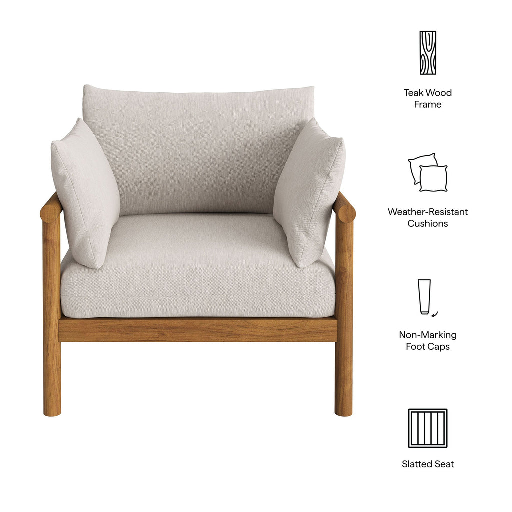Fauteuil d'extérieur en teck Eleni