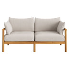 Causeuse Eleni en bois de teck pour l'extérieur