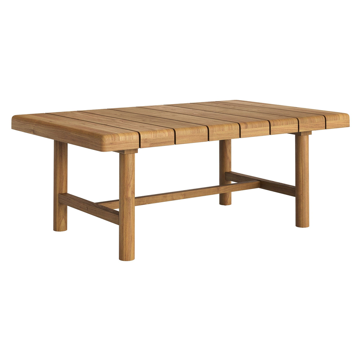 Table basse d'extérieur Eleni en bois de teck de 104 cm