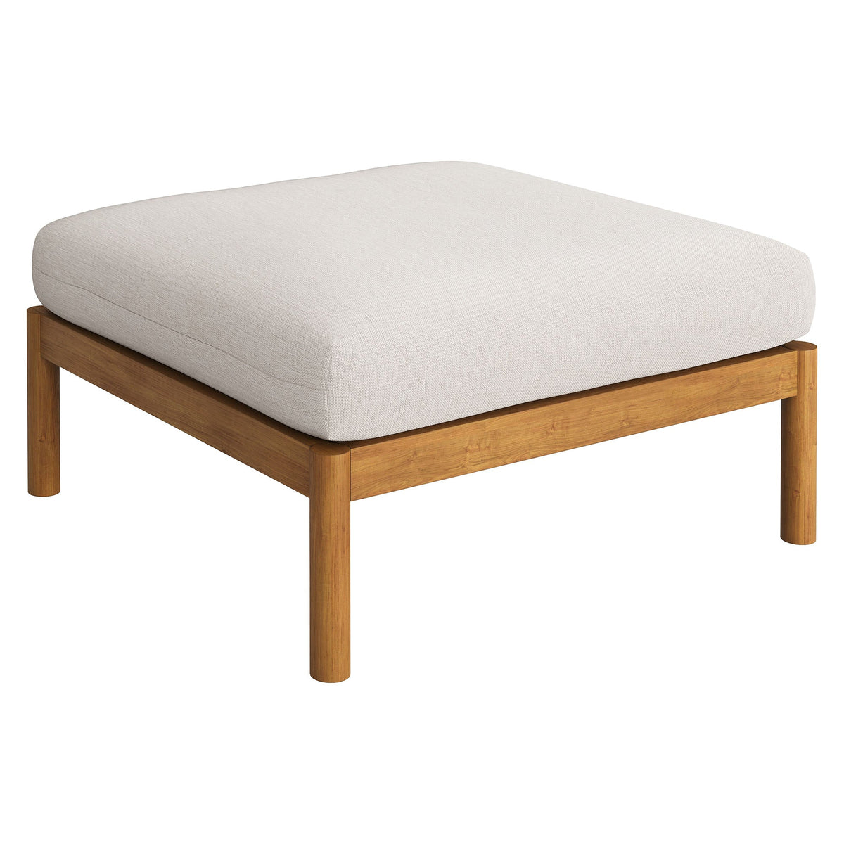 Pouf d'extérieur en teck Eleni Square