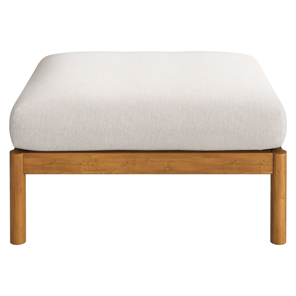 Pouf d'extérieur en teck Eleni Square