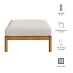 Pouf d'extérieur en teck Eleni Square