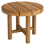 Table d'appoint ronde d'extérieur en teck de 20 pouces Eleni