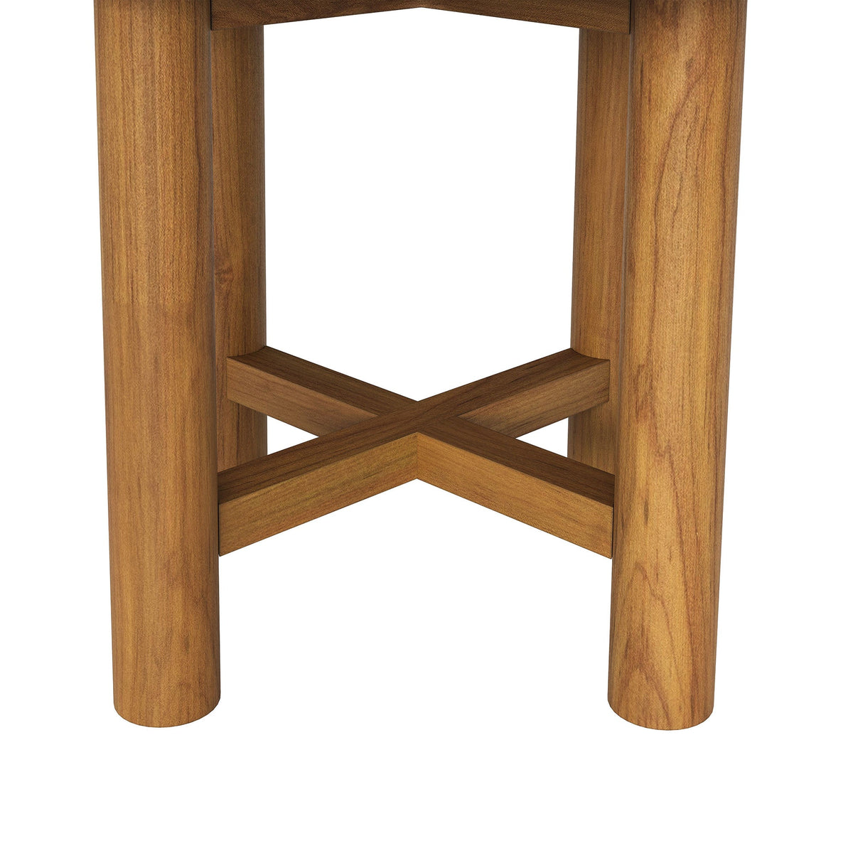 Table d'appoint ronde d'extérieur en teck de 20 pouces Eleni