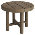 Table d'appoint ronde d'extérieur en teck de 20 pouces Eleni