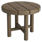 Table d'appoint ronde d'extérieur en teck de 20 pouces Eleni