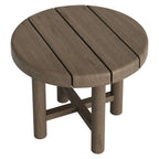 Table d'appoint ronde d'extérieur en teck de 20 pouces Eleni