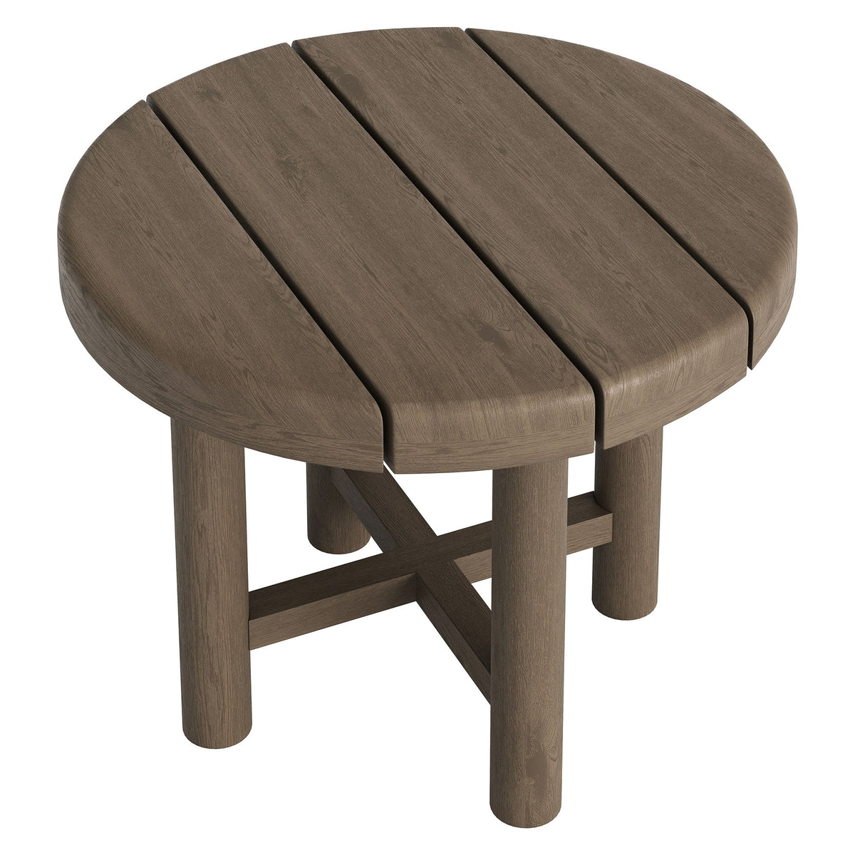 Table d'appoint ronde d'extérieur en teck de 20 pouces Eleni