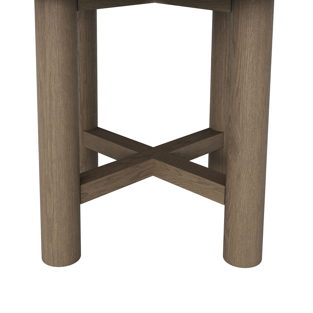 Table d'appoint ronde d'extérieur en teck de 20 pouces Eleni