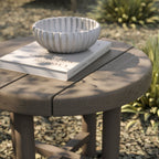 Table d'appoint ronde d'extérieur en teck de 20 pouces Eleni
