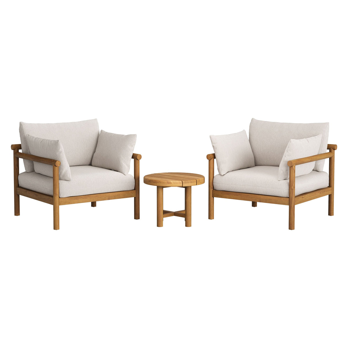 Ensemble de mobilier d'extérieur 3 pièces en teck Eleni