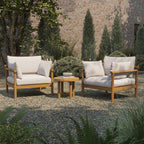 Ensemble de mobilier d'extérieur 3 pièces en teck Eleni