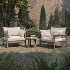 Ensemble de mobilier d'extérieur 3 pièces en teck Eleni