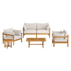 Ensemble de mobilier d'extérieur 5 pièces en teck Eleni