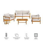 Ensemble de mobilier d'extérieur 5 pièces en teck Eleni