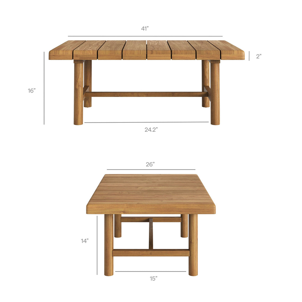 Ensemble de mobilier d'extérieur 5 pièces en teck Eleni