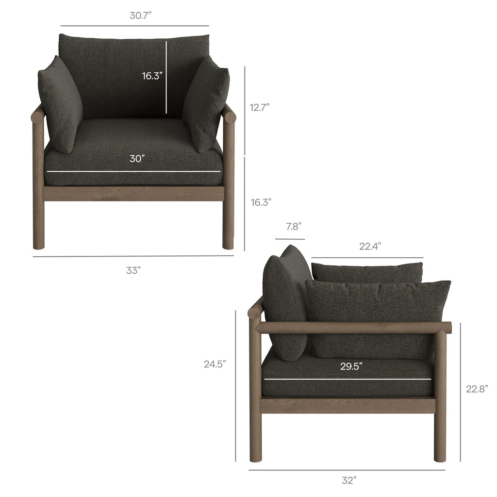 Ensemble de mobilier d'extérieur 5 pièces en teck Eleni